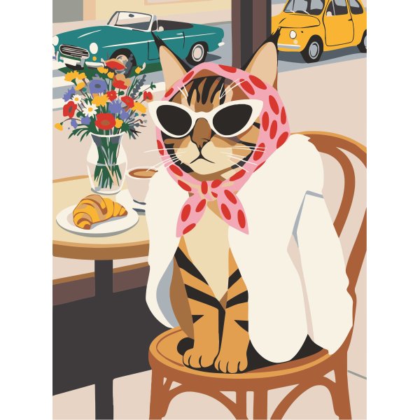 M�la efter nummer 30 x 40 cm - Fashion Kitty