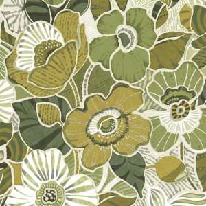 Stof i metermål Penelope med store blomster 140 cm Grøn - Stof i metermål Stof i metermål Penelope med store blomster 140 cm Grøn - Stof i metermål