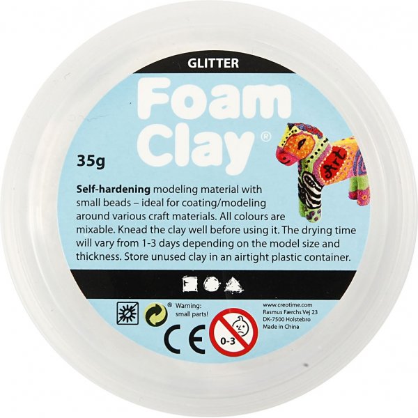 Foam Clay® - vit - glitter - 35 g Foam Clay® - vit - glitter - 35 g