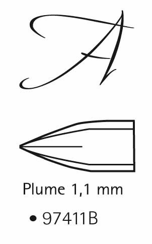 Kalligrafipen 1,1 mm + 6 patroner i forskellige farver - Kalligrafi penne, Kalligrafi, Penne, kridt & tusch