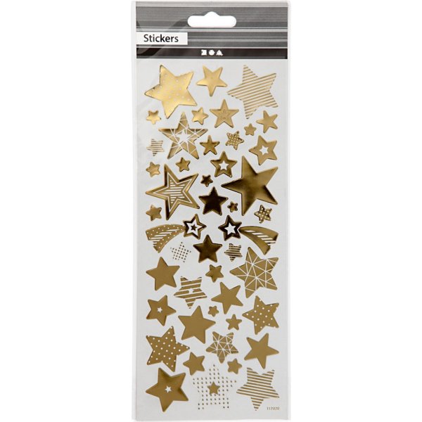 Stickers - guld - stjärnor - 10 x 24 cm Stickers - guld - stjärnor - 10 x 24 cm