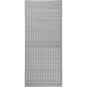 Klisterm�rker med tal 10x23 cm s�lv - 1 ark