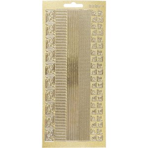Klistermærker kanter 10x23 cm guld - 1 ark Klistermærker kanter 10x23 cm guld - 1 ark