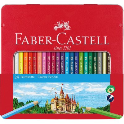 Farveblyanter Hexagonal Castle Metaletui - 24 farver