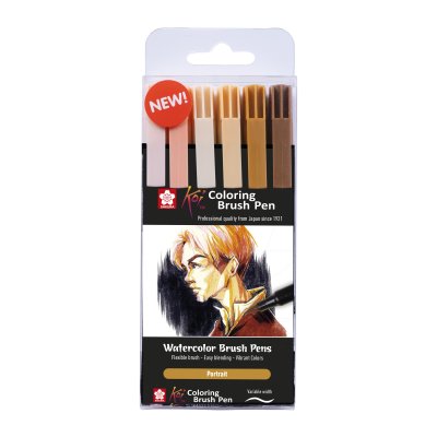 Penseltusj Sakura Koi Coloring Brush 6 penner - Portrett