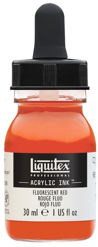 Akrylfärg - Liquitex Prof. Ink 30ml - Fluorescent Red - Akrylfärger, Konstnärsfärger