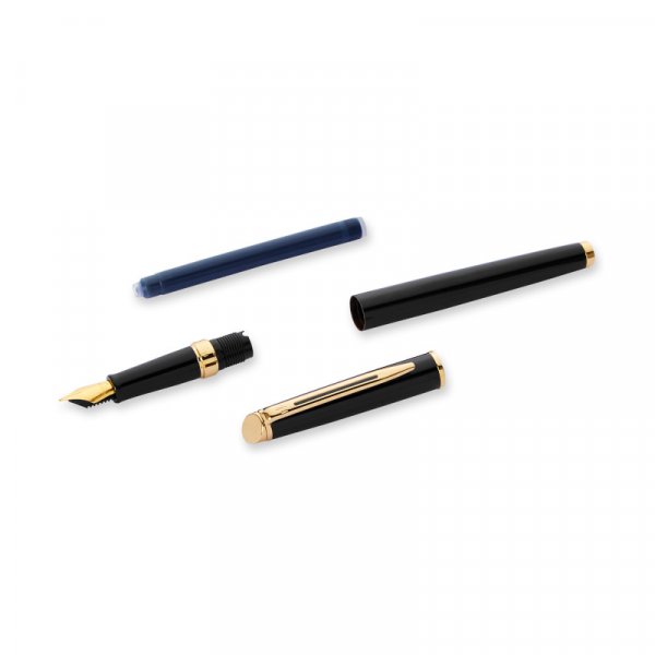Reservoarpenna Waterman Hémisphère - Black Gold Trim - Medium Blå Reservoarpenna Waterman Hémisphère - Black Gold Trim - Medium Blå