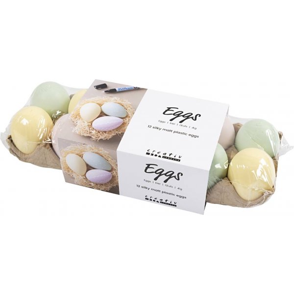 �gg av plast - pastellf�rger - 12 st