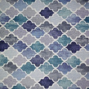 Vaxduk textil bl� mosaik 140 cm