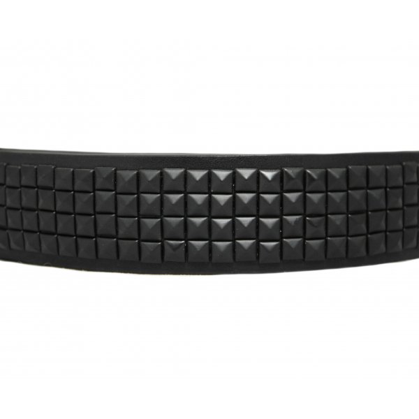 L�derb�lte med nitar - Svart