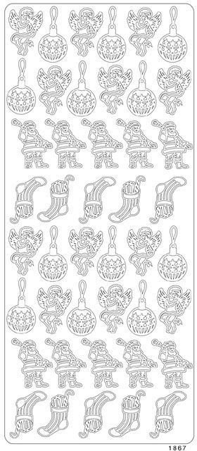 Peel off’s - Änglar och tomtar Silver - Klistermärken, Strö, stickers & smådekorationer, Dekormaterial, Hobbymaterial, Pyssla