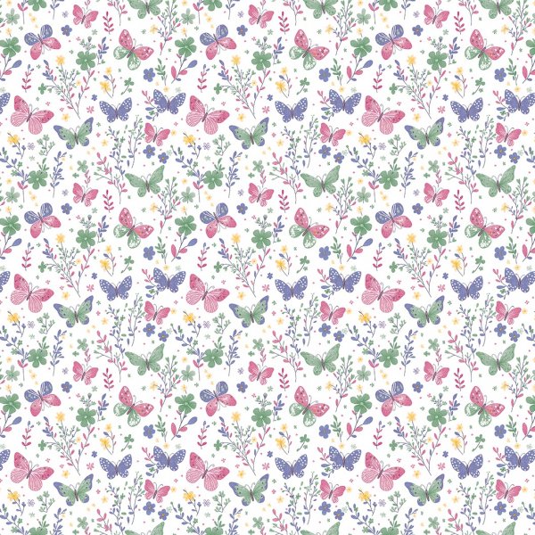 Vaxduk med fj�ril motiv - Multif�rgad