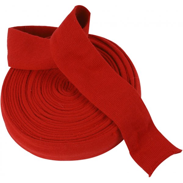 Tubstickad väv - B60 mm - julröd - 10 m Tubstickad väv - B60 mm - julröd - 10 m