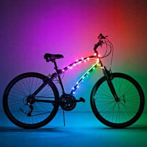 LED cykelbelysning ram 2 m RGB - batteridriven