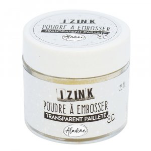 Embossing Powder Izink med paljetter 25 ml - Gjennomsiktig