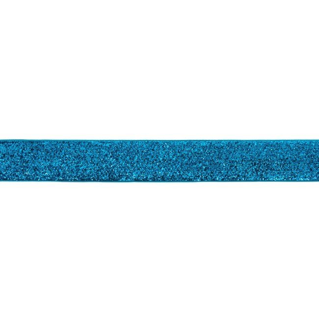 Dekorbånd - Glitter - 25 mm - Vandblå - Dekorationsbånd - Øvrige, Bånd & dekorationsbånd, Tekstilbånd & snor