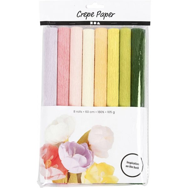 Kräppapper - pastellfärger - 8 ark Kräppapper - pastellfärger - 8 ark