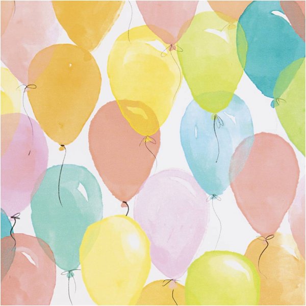 Presentpapper - pastellfärger - Ballonger - 100 m Presentpapper - pastellfärger - Ballonger - 100 m