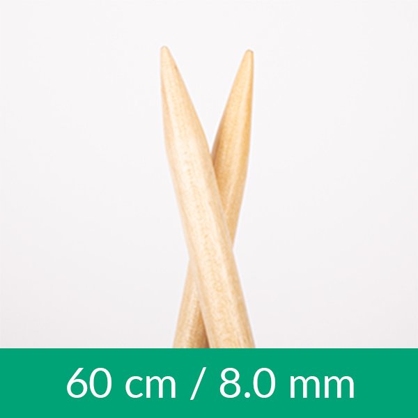 Cirkulære strikkepinde - Birch - 60 cm 8,00 mm / 23,6in US 11 - Rundpinde, Strikkepinde, Strikning, Strikke, hækle, knytte og væve