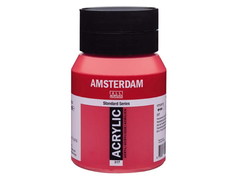 Amsterdam Akryl 500 ml - Transparent Red Medium - Akrylfarver, Kunstnerfarver