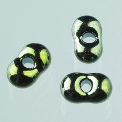 Farfalle perler 3,2 x 6,5 mm - oliven regnbuefarge 17 g