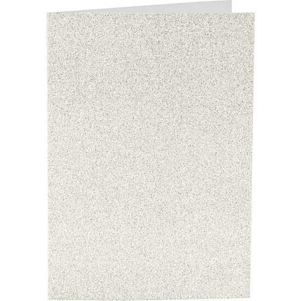 Kort och kuvert - vit - glitter - 11,5 x 16,5 cm - 4 set Kort och kuvert - vit - glitter - 11,5 x 16,5 cm - 4 set