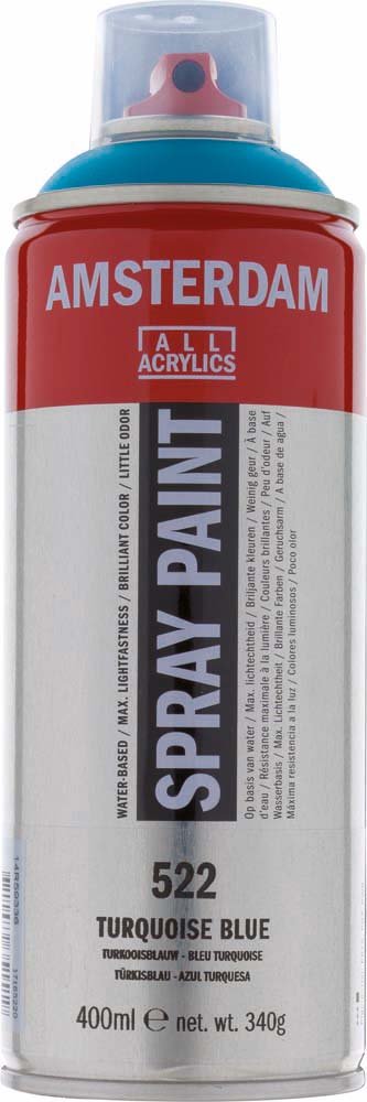 Amsterdam Spray 400 ml - Turquoise Blue - Spraydåser, Spraymaling, Hobbyfarve