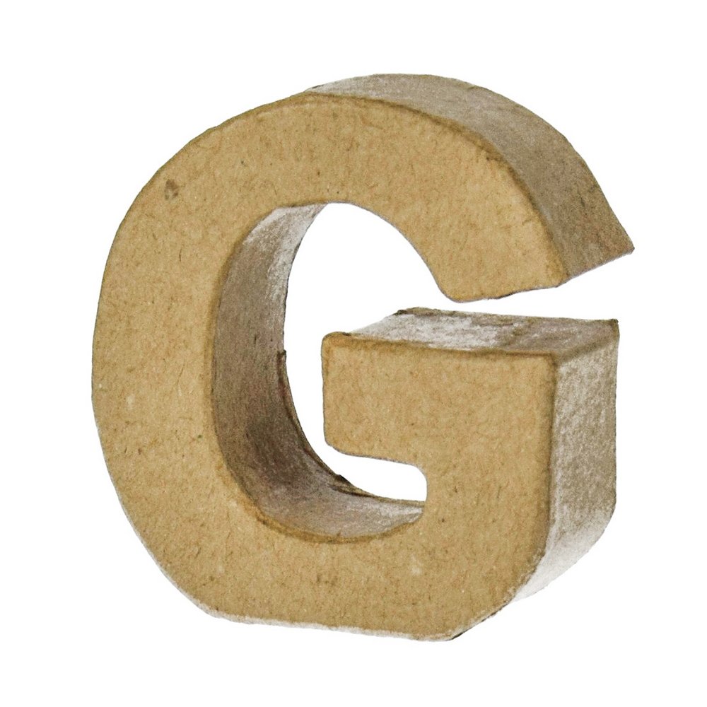 Djupa Papbogstaver 5x4,8x2 cm - G - Papfigurer, Papirartikler, Dekorationsrammer, Hobbymateriale, Håndværk