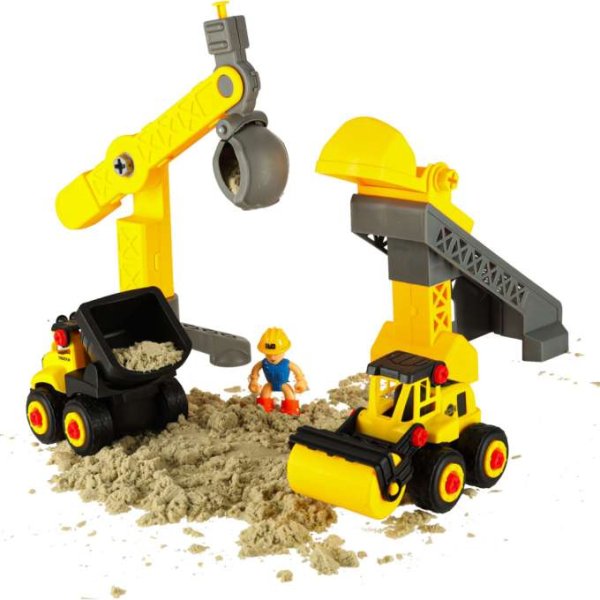Kinetisk sand byggset 1100 g med formar, fordon och figurer - Kreativ lek