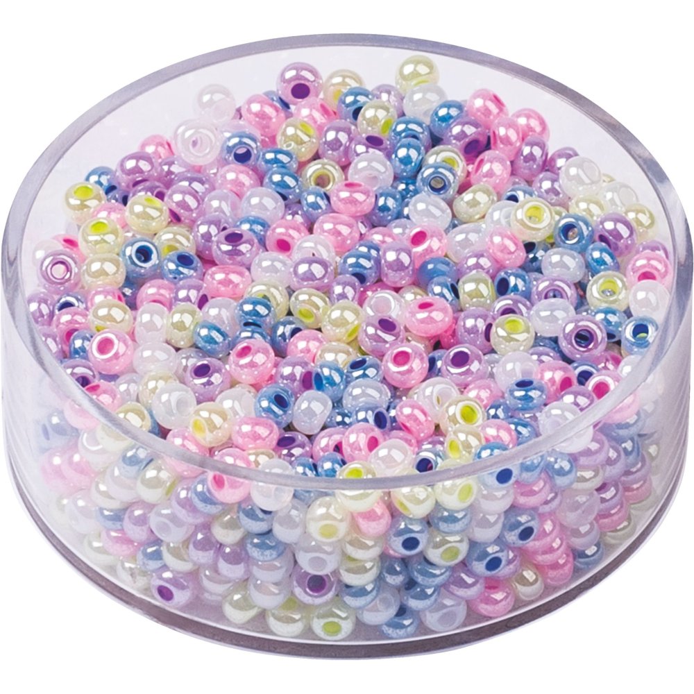 Boheme rocailleperler 2,5 mm 17 g - Pastelfarver - Blandinger af rocaillesperler, Rocaillesperler, Håndværk