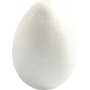 Frigolit egg - Hvit - H10 cm - 5 stk