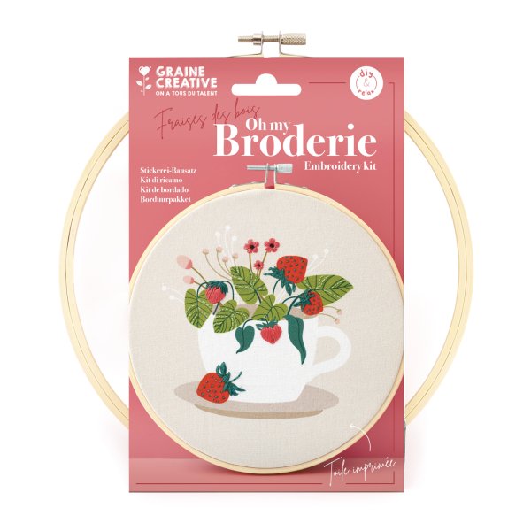 Broderikit vild jordgubbe �20 cm
