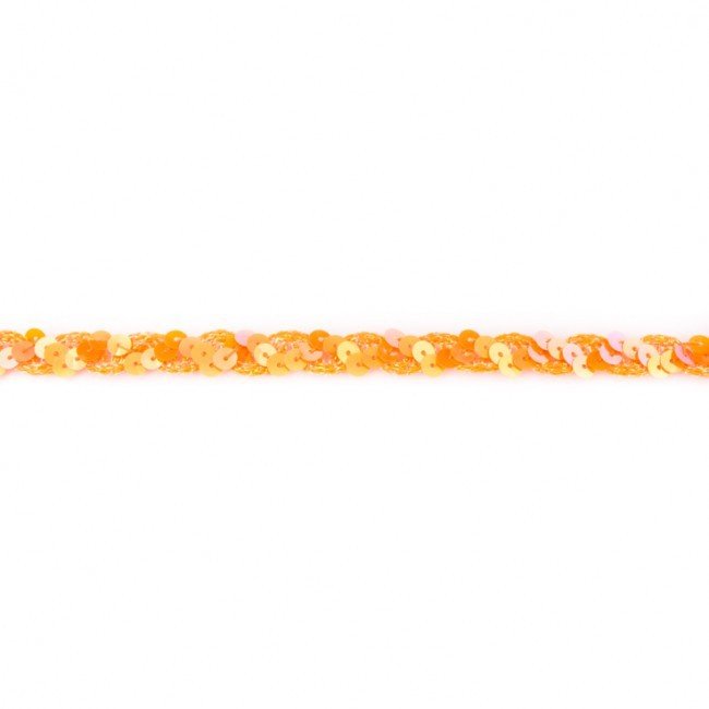 Bort/kantbånd med pailletter - Ric Rac II - Orange - Rand, Bånd & dekorationsbånd, Tekstilbånd & snor