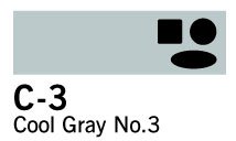 Copic Marker - C3 - Cool Grey Nr. 3 - Tuschpenne, Penne, Penne, kridt & tusch