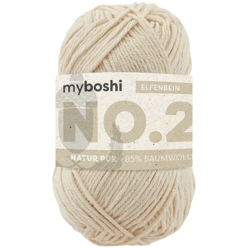 Myboshi No.2 - 50 g - Elfenben - Myboshi garn, Garn, Strikke, hækle, knytte og væve