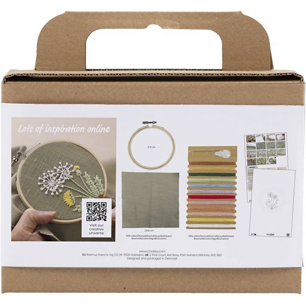 Mini DIY Kit Broderi - dusty grön - Broderbåge Mini DIY Kit Broderi - dusty grön - Broderbåge