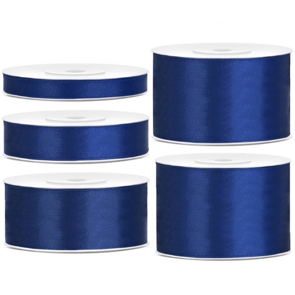 Satinband - 25 m - Marinblått Satinband - 25 m - Marinblått