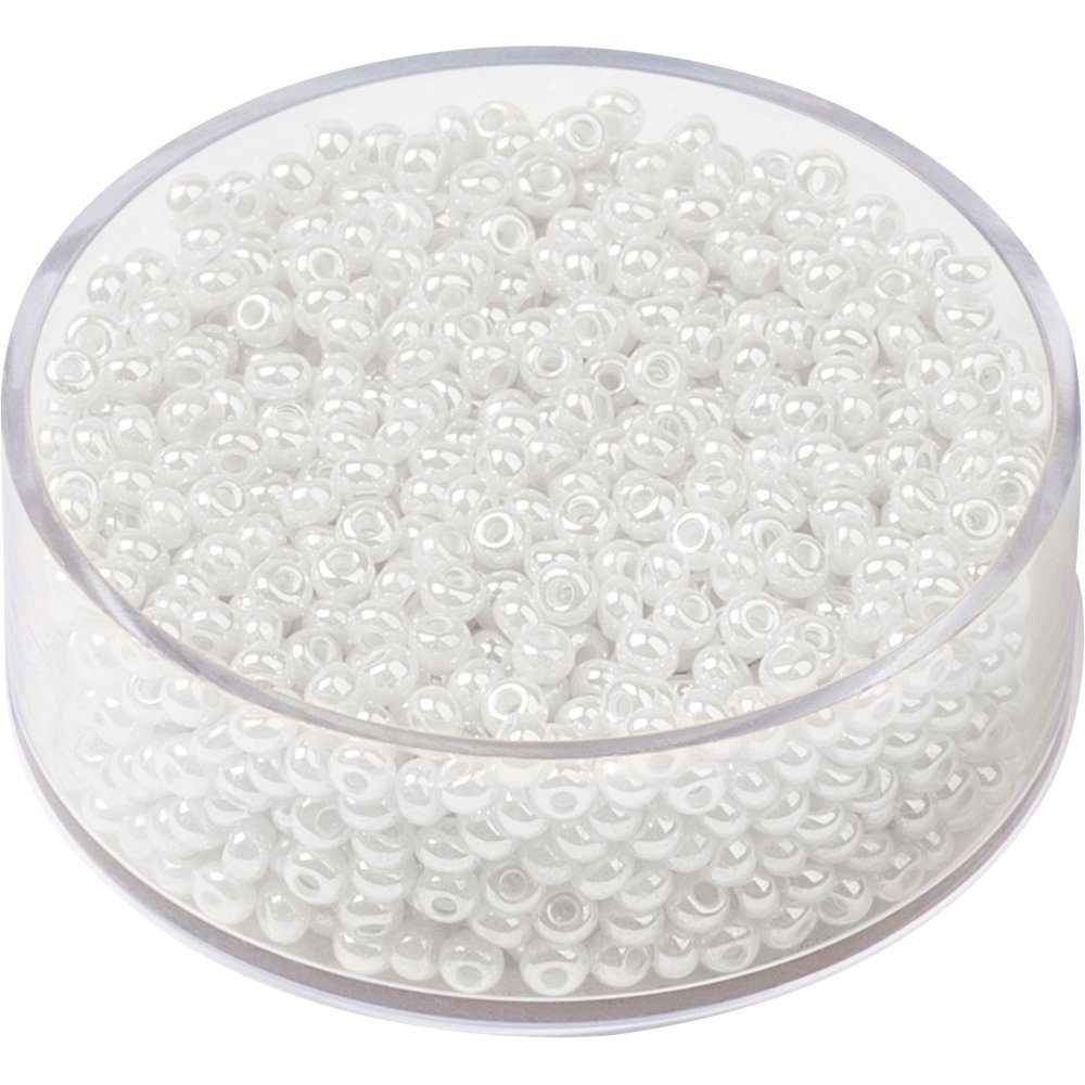 Bohemske rocailleperler 2,5 mm 17 g - Hvite - Blandinger av rocailleperler, Rocaillesperlor, Håndverk