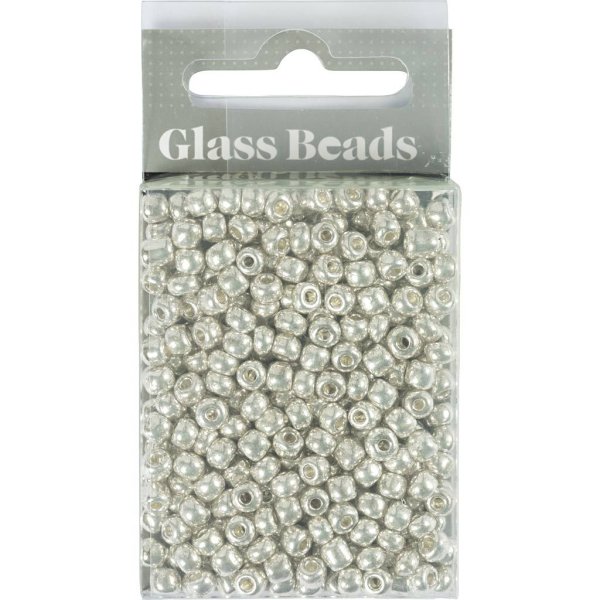 Rocaillepärlor 4 mm Silver 25 g Rocaillepärlor 4 mm Silver 25 g