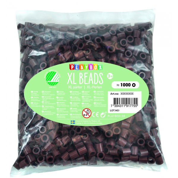 Rörpärlor XL 1000 st brun Rörpärlor XL 1000 st brun