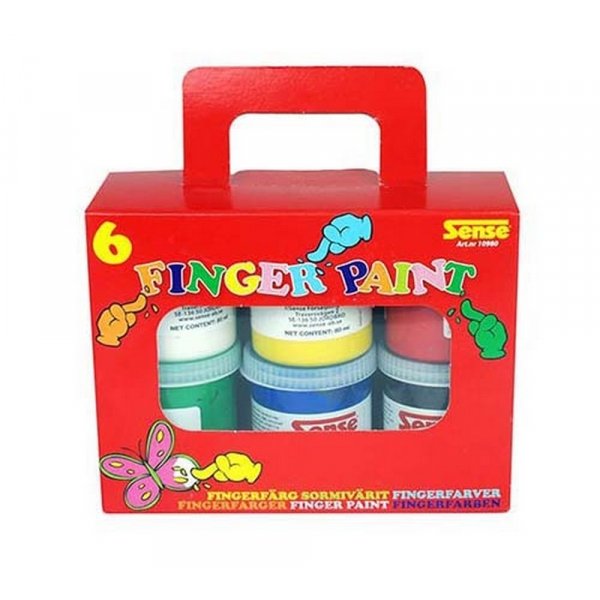 Fingerfarver Sense - 6 farver