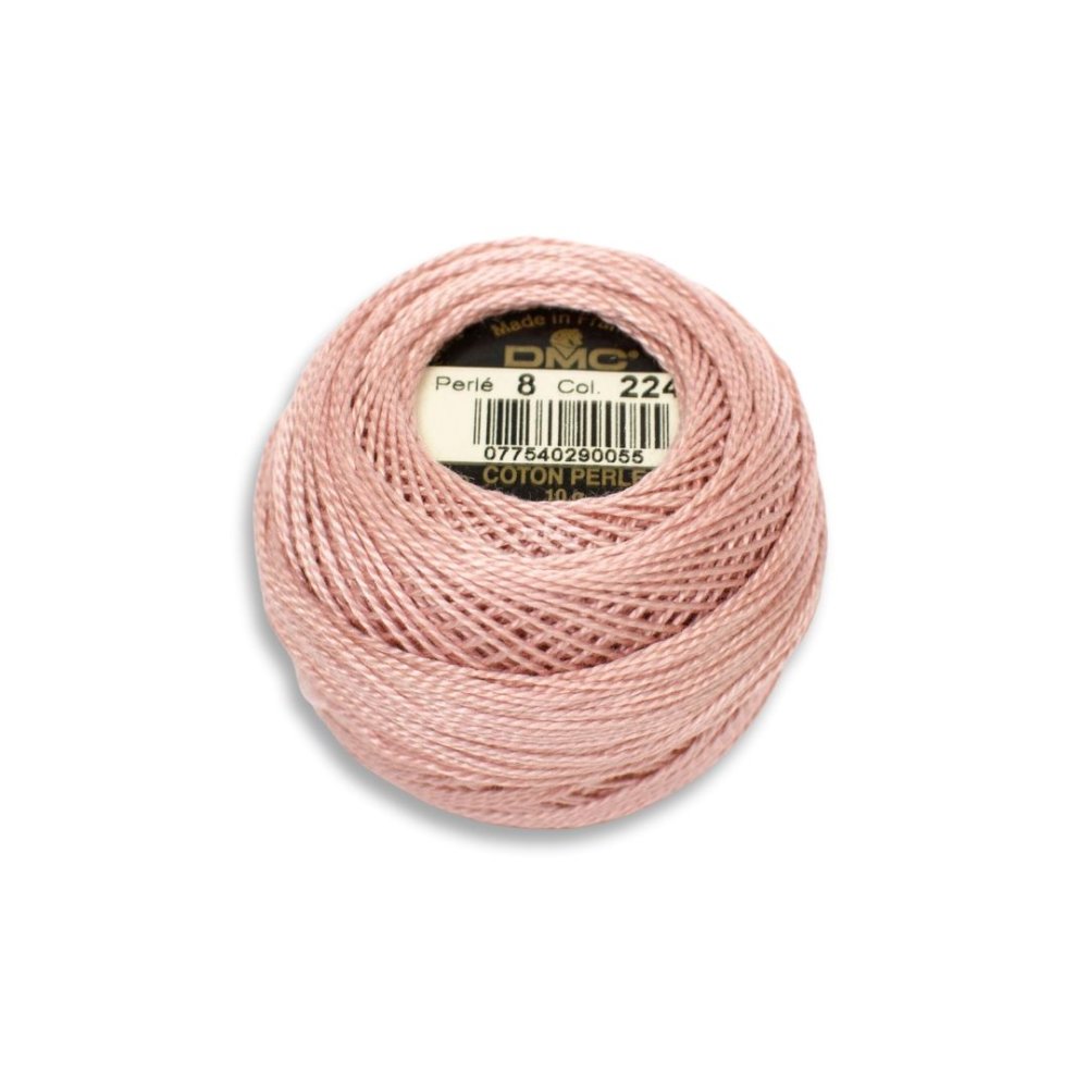 DMC Pearl Cotton Art. 116/8, 224 Very Light Shell Pink - Broderigarn, Garn, Sticka & virka