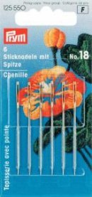 Broderinåle Chenille skarp spids 16 Si/Guldfarve 1,60x55 mm 6-pak - Broderinåle, Nåle, Sytilbehør