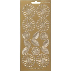 Klisterm�rker margueritter 10x23 cm Guld - 1 ark