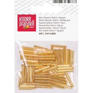 Bohemiska rocaillep�rlor 15 x 2 mm, 10 g, guld