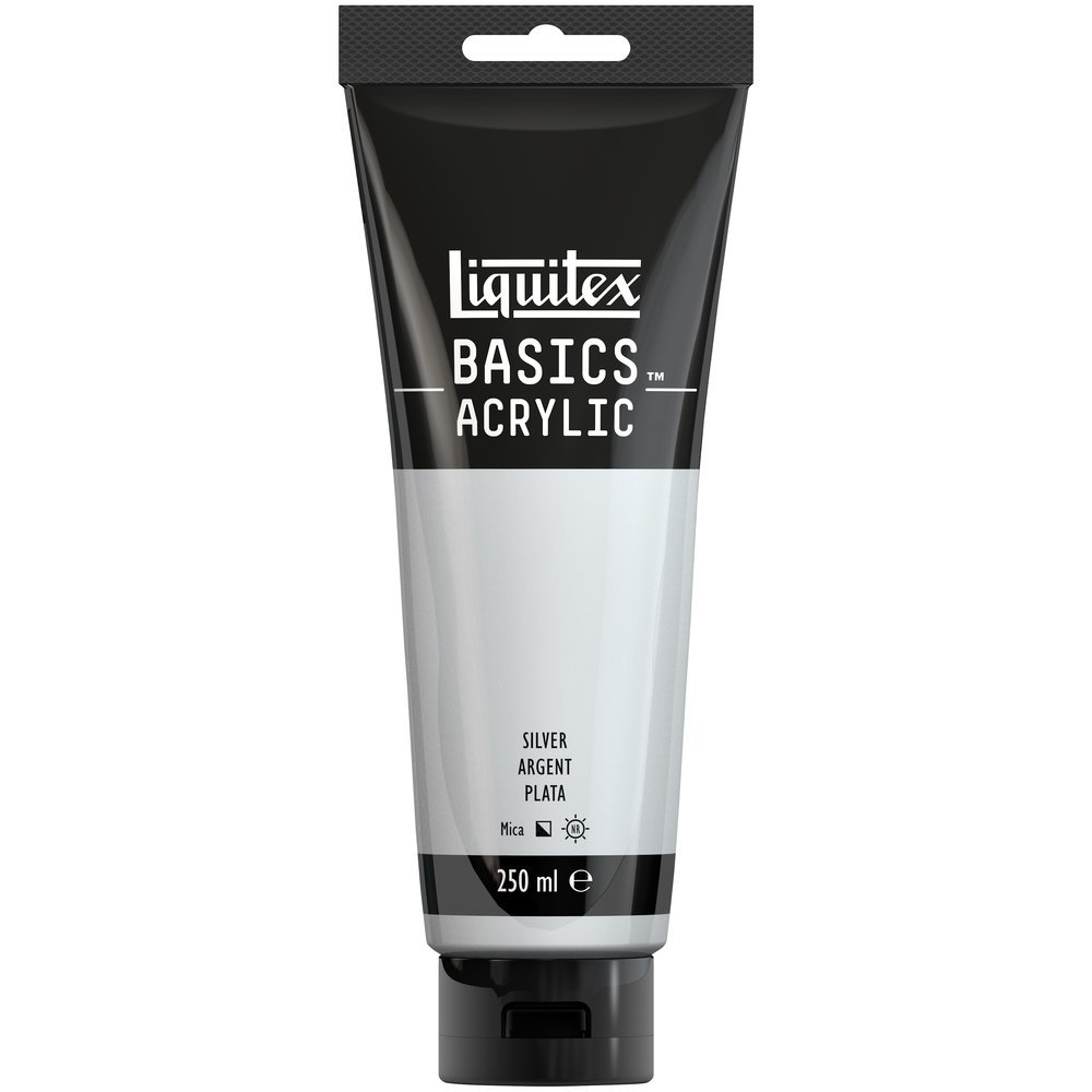 Akrylfärg - Liquitex Basics - 250ml - Silver - Akrylfärger, Konstnärsfärger