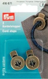 Cord Stop/Snorestop Zink Formstøbt Rund Antik Messing 2-pak