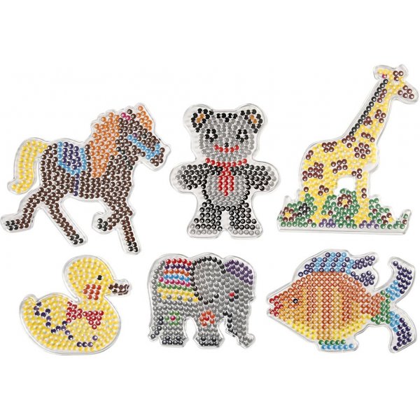 Pärlplattor - anka - elefant - giraff - björn - häst och fisk - 6 st Pärlplattor - anka - elefant - giraff - björn - häst och fisk - 6 st
