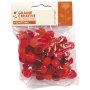 Pomponer 15 mm röd nyansmix, 45-pack Pomponer 15 mm röd nyansmix, 45-pack