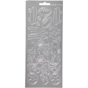 Sportklisterm�rker 10x23 cm S�lv - 1 ark